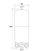 Technisches Diagramm eines großen zylindrischen Behälters mit Anschlussmöglichkeiten, gefertigt von IMI Hydronic Engineering. Maße sind im Bild dargestellt.